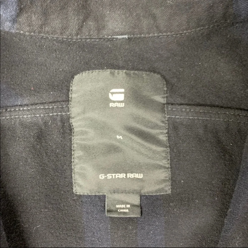 G Star Raw Men’s Slim Type Clean Overshirt Shirt Jacket Medium Navy Black